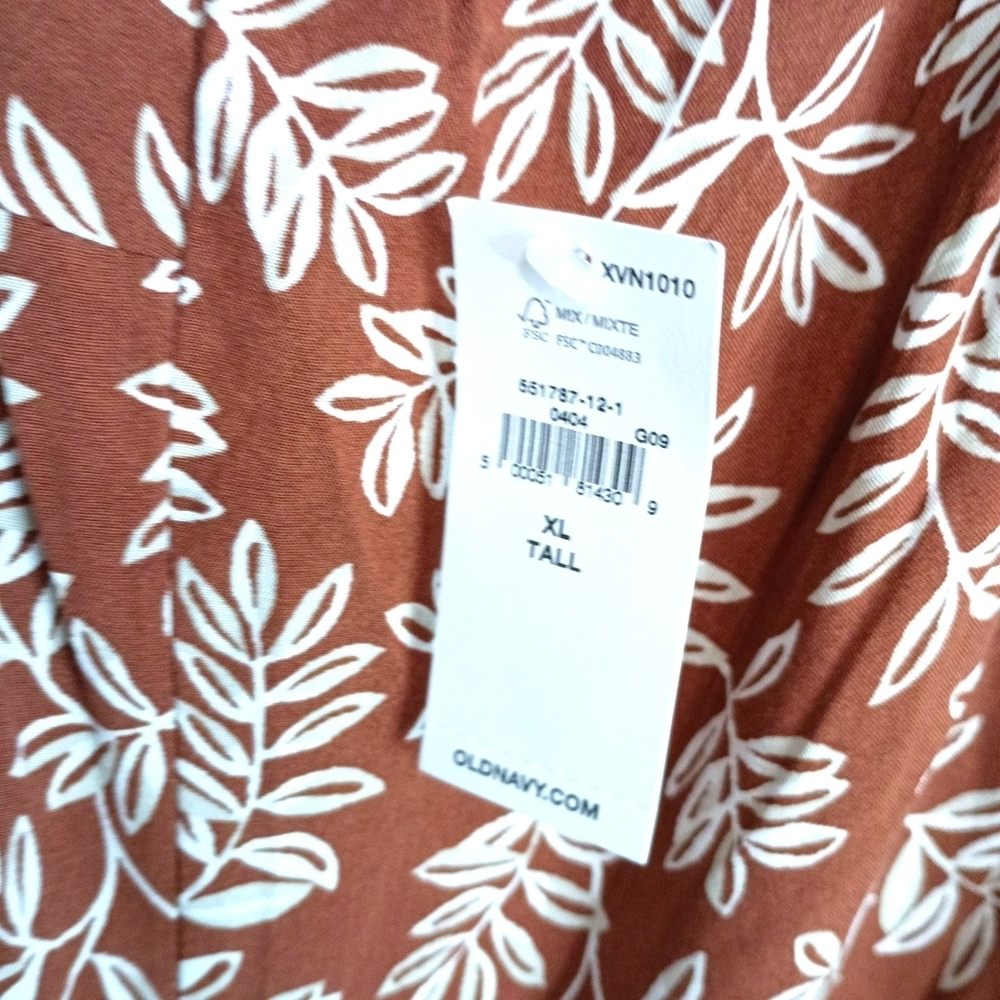 Old Navy - Elegant Floral brown/cream Maxi Dress - Size XL Tall - Picture 5 of 7